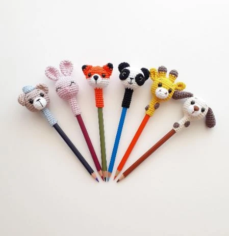 Crochet pencil topper